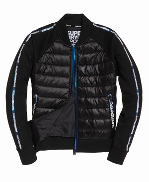 Superdry Core Gym Tech Hybrid Bomber Női Kabát Fekete | YVANE7904